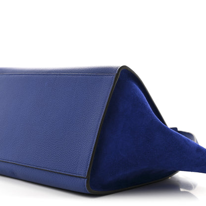 Celine Drummed Calfskin Suede Small Trapeze Indigo 9 of 9