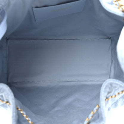 Chanel Washed Denim Quilted Medium Chanel 25 Handbag Blue 11 of 21