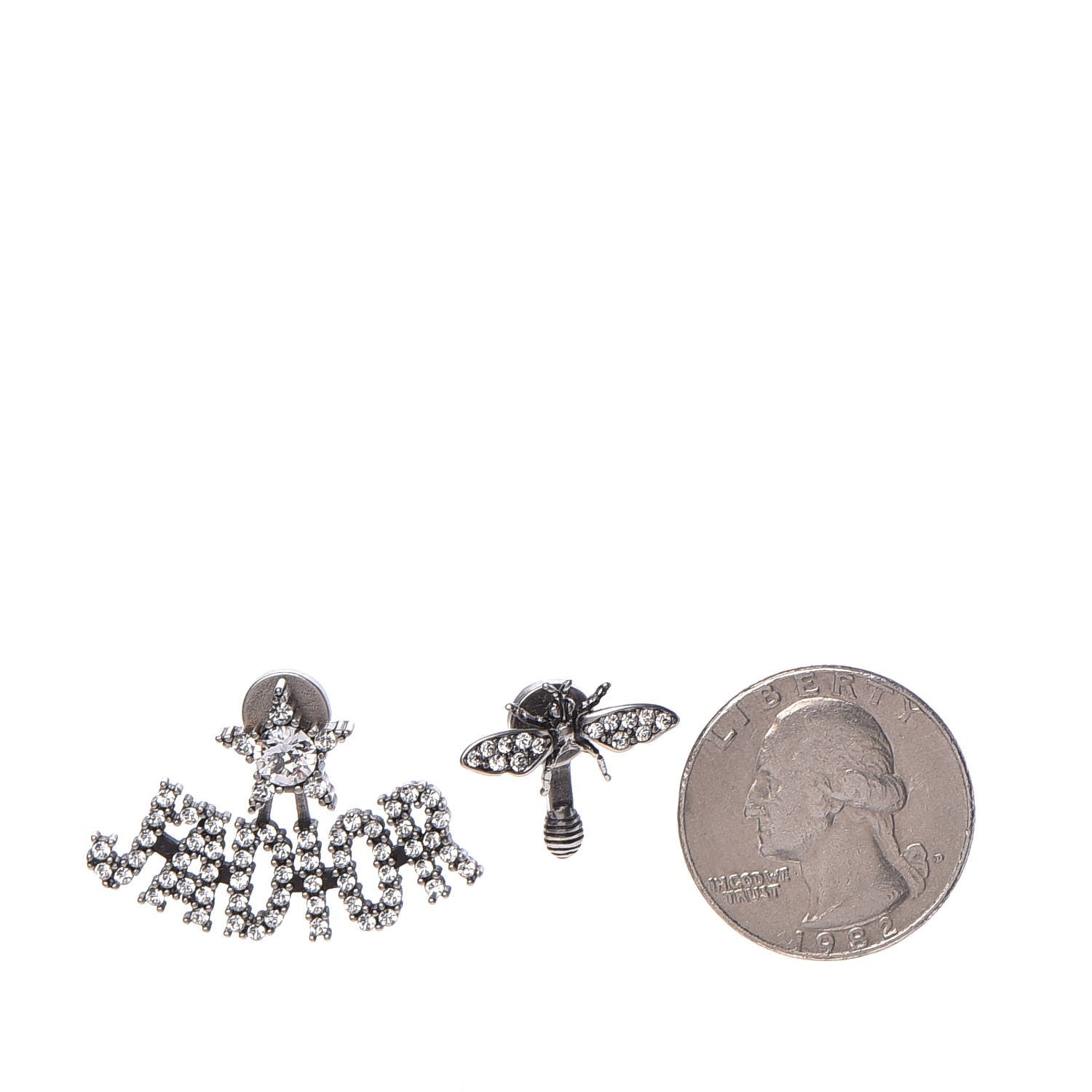 Christian Dior Palladium Crystal J'adior Earrings 2 of 5