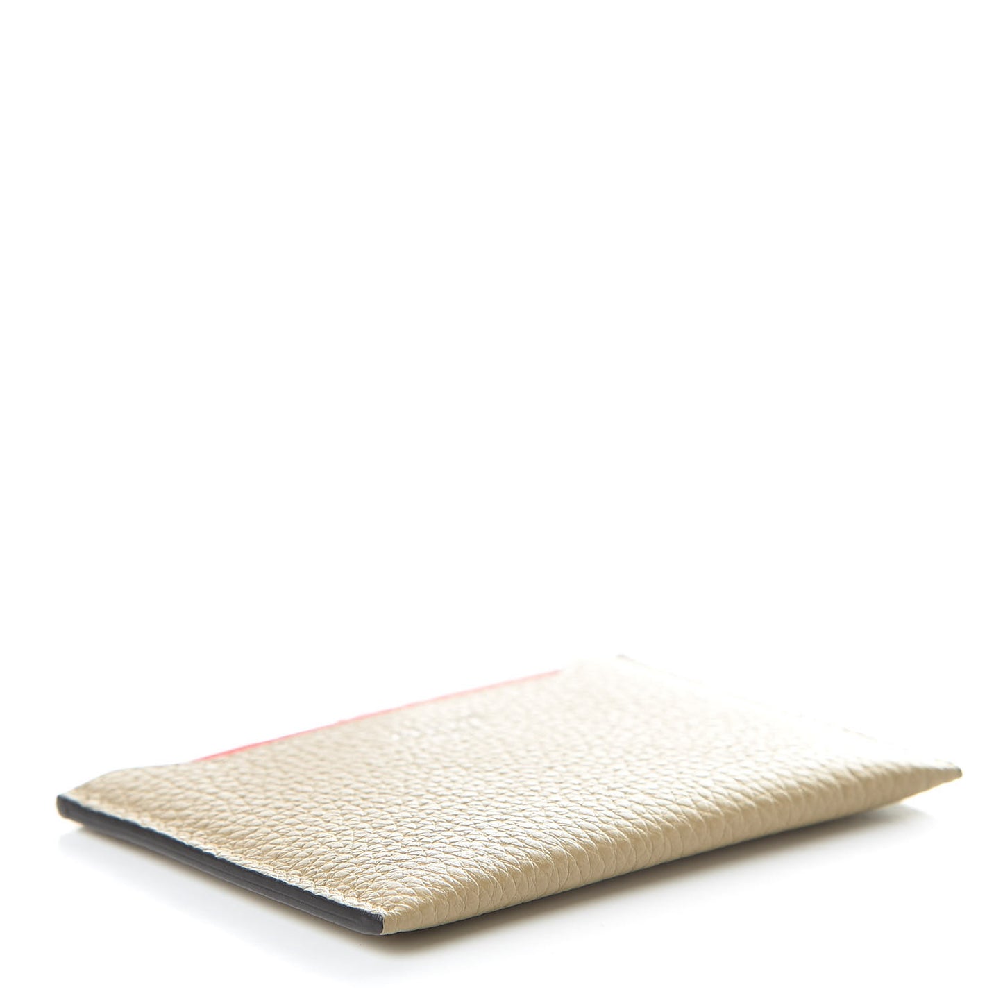 Drummed Calfskin Bi-Color Card Holder Dune