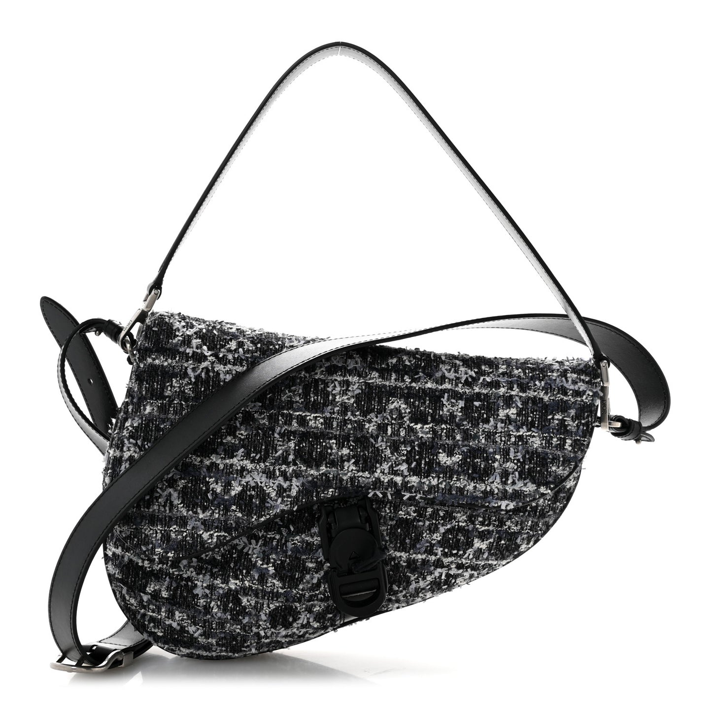 Tweed Saddle Bag Black Silver