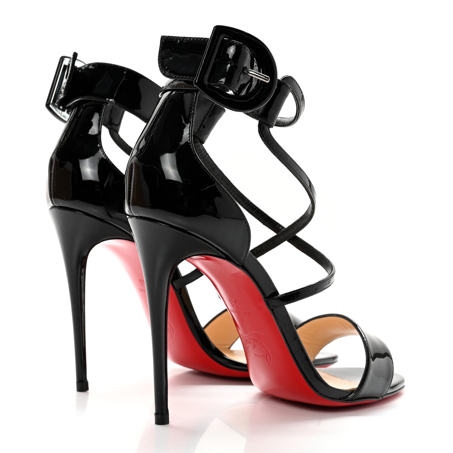 Christian Louboutin Patent Choca 100 Sandals 36 Black 4 of 9