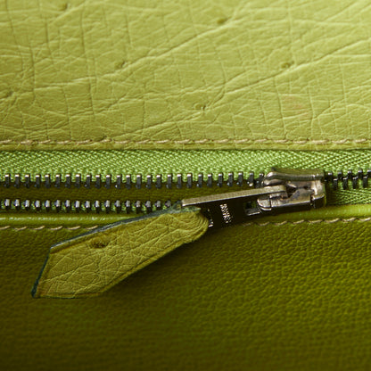Hermes Ostrich Kelly Sellier 32 Vert Anis 15 of 34