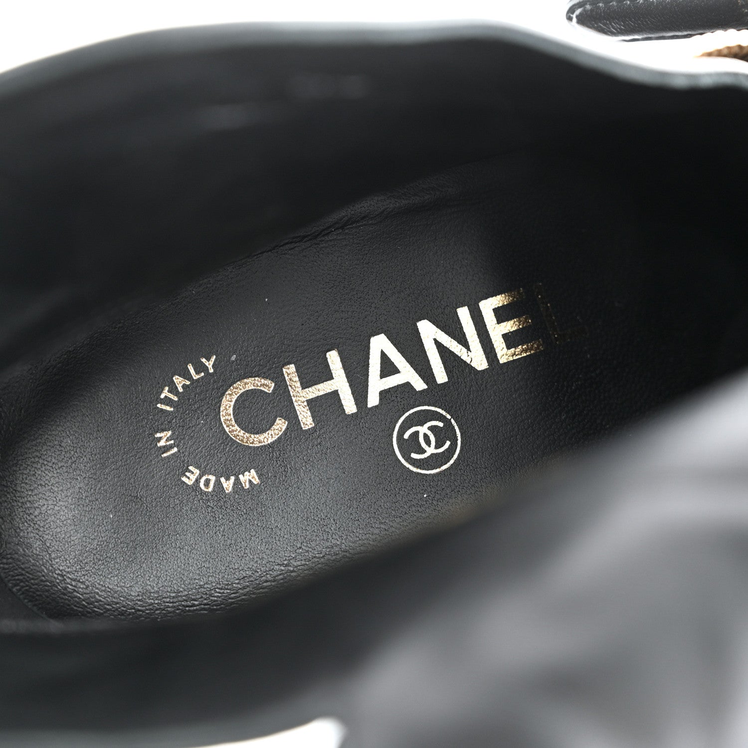 Chanel Lambskin Quilted Pearl CC Cap Toe Short Boots 37 Black 7 of 9