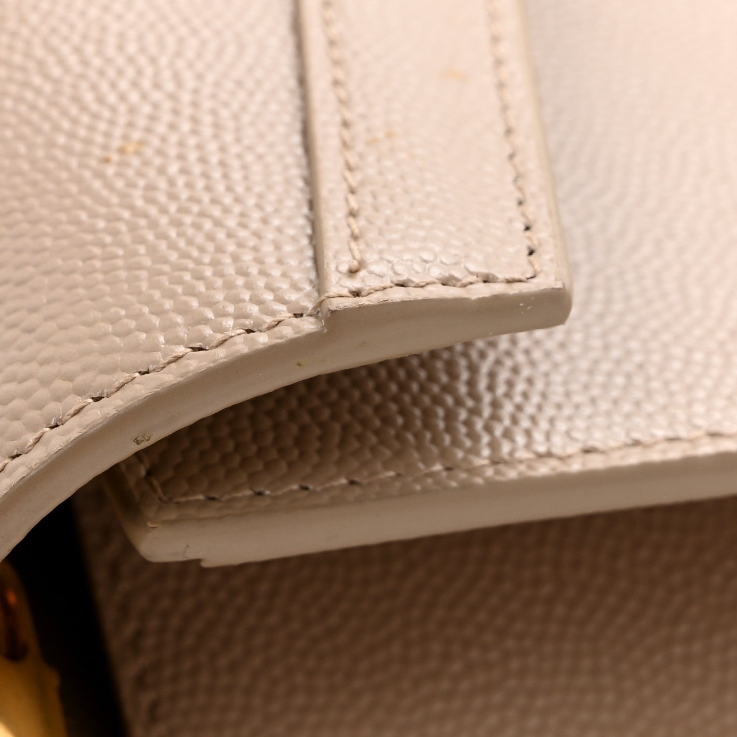 Saint Laurent Grain De Poudre Monogram Cassandra Chain Wallet  Dark Beige 12 of 12