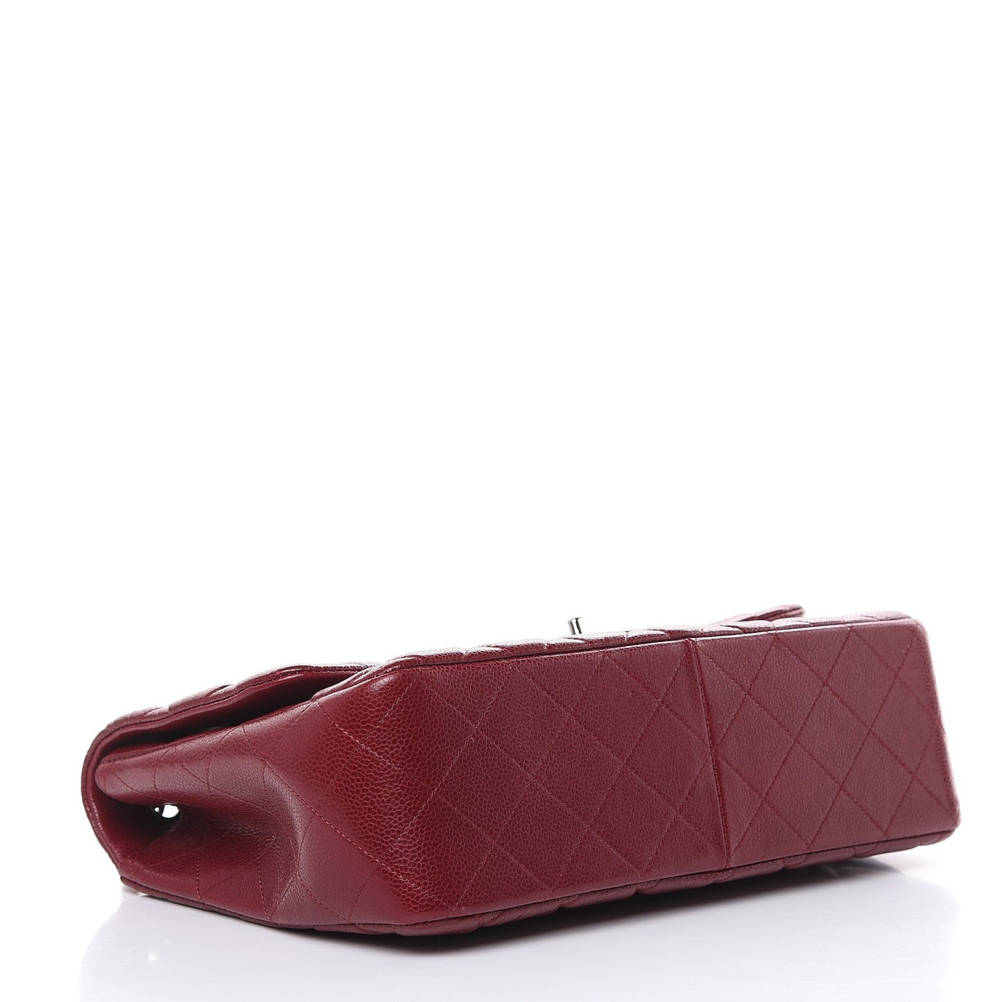 Caviar Quilted Jumbo Single Flap Dark Red