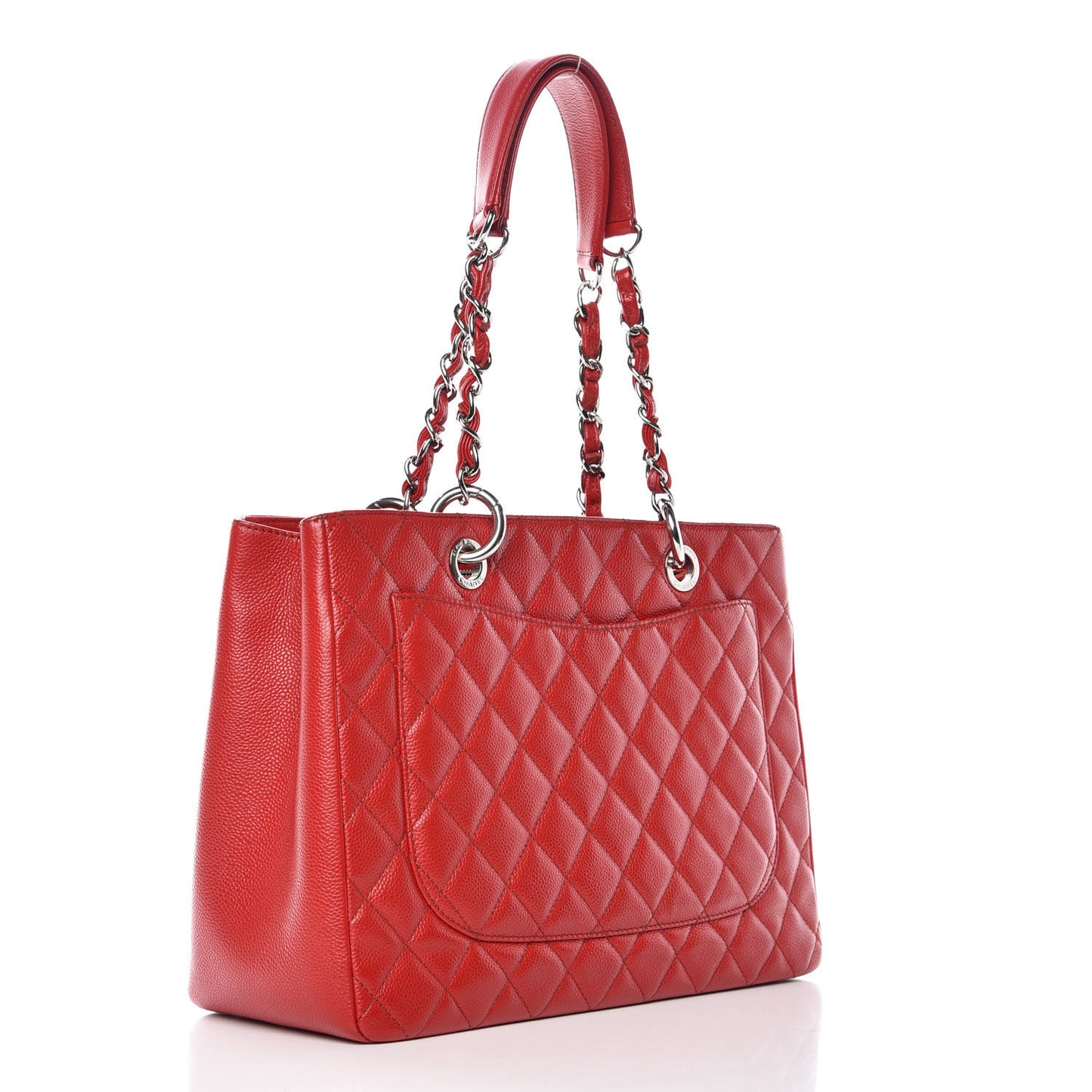 Caviar Quilted Grand Shopping Tote GST Red