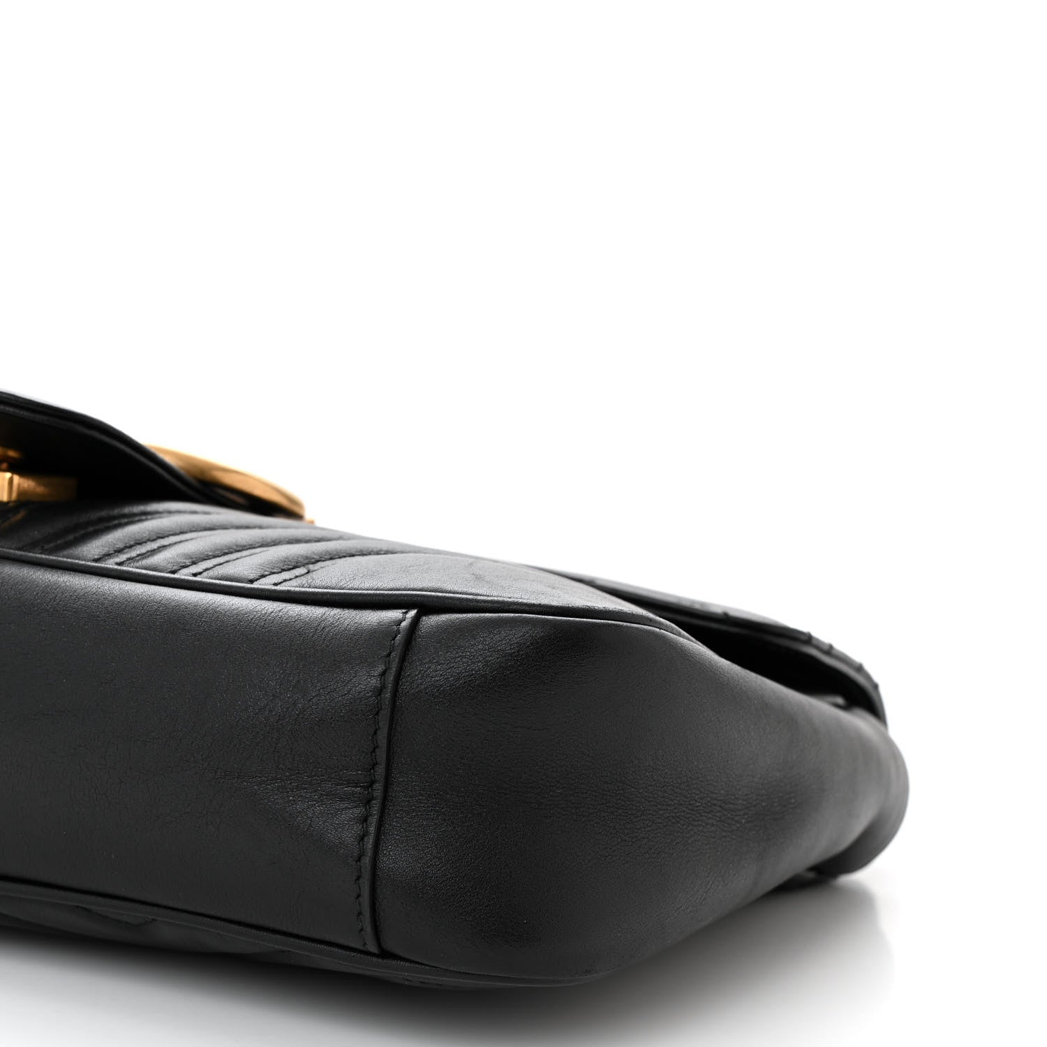 Gucci Calfskin Matelasse Medium GG Marmont Shoulder Bag Black 10 of 10