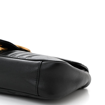 Gucci Calfskin Matelasse Medium GG Marmont Shoulder Bag Black 10 of 10