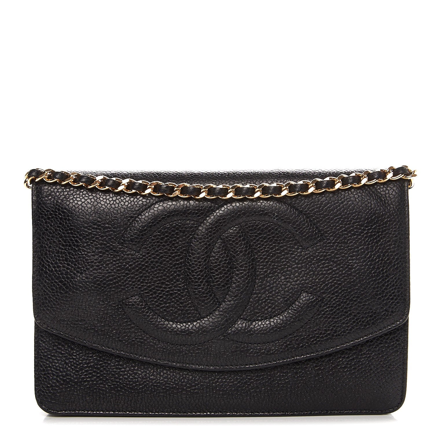 Chanel Caviar Timeless CC Wallet On Chain WOC Black 1 of 10