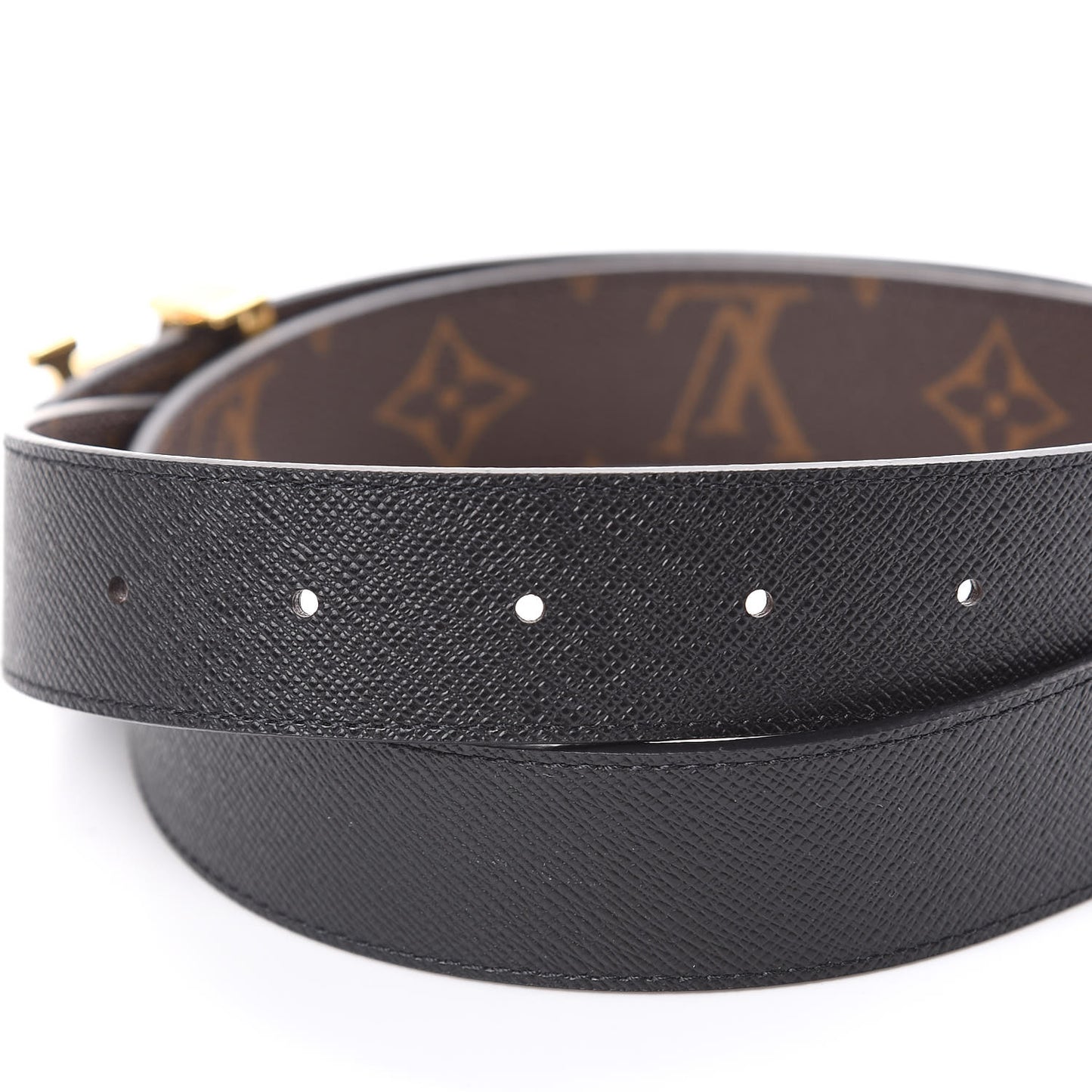Calfskin Monogram 30mm LV Initiales Reversible Belt 80 32 Black