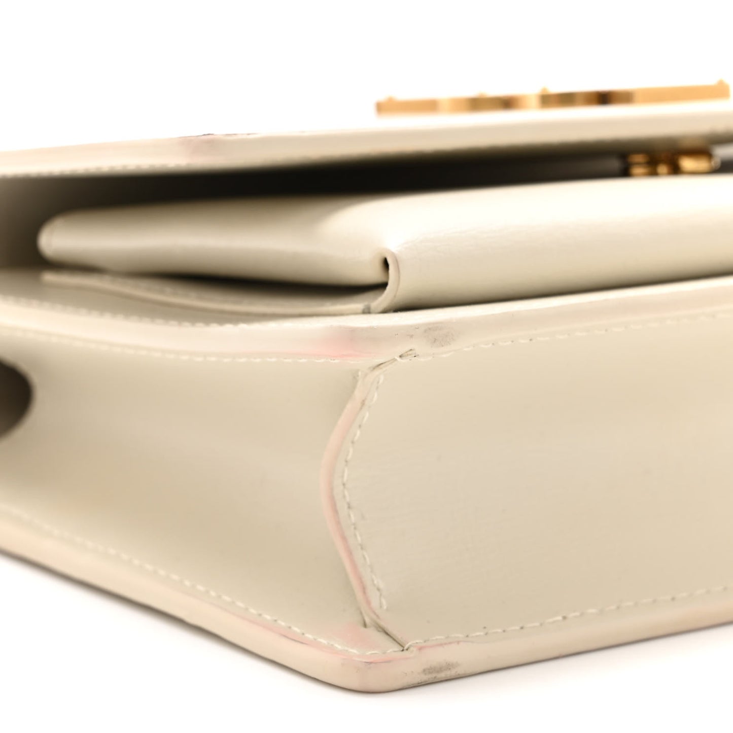 Calfskin Monogram Sunset Chain Wallet Blanc Vintage