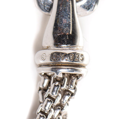 David Yurman Sterling Silver Pearl Four Row Chain Necklace 3 of 4