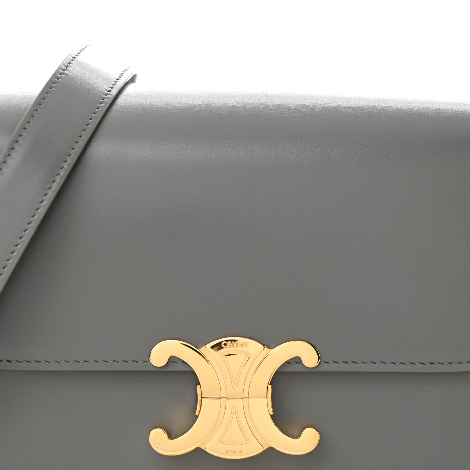 Celine Shiny Calfskin Medium Triomphe Zinc 8 of 12