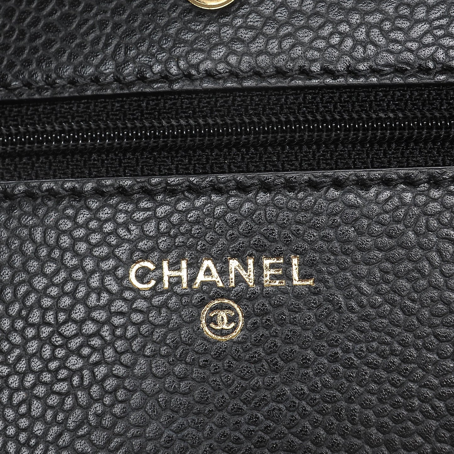 Caviar Quilted Wallet On Chain WOC Black