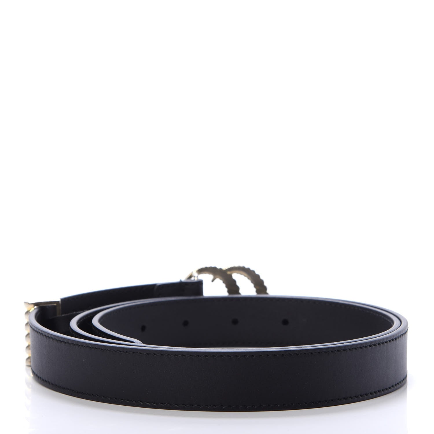 Gucci Moon Calfskin Torchon Double G 25mm Belt 100 40 Black 2 of 6
