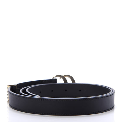 Gucci Moon Calfskin Torchon Double G 25mm Belt 100 40 Black 2 of 6