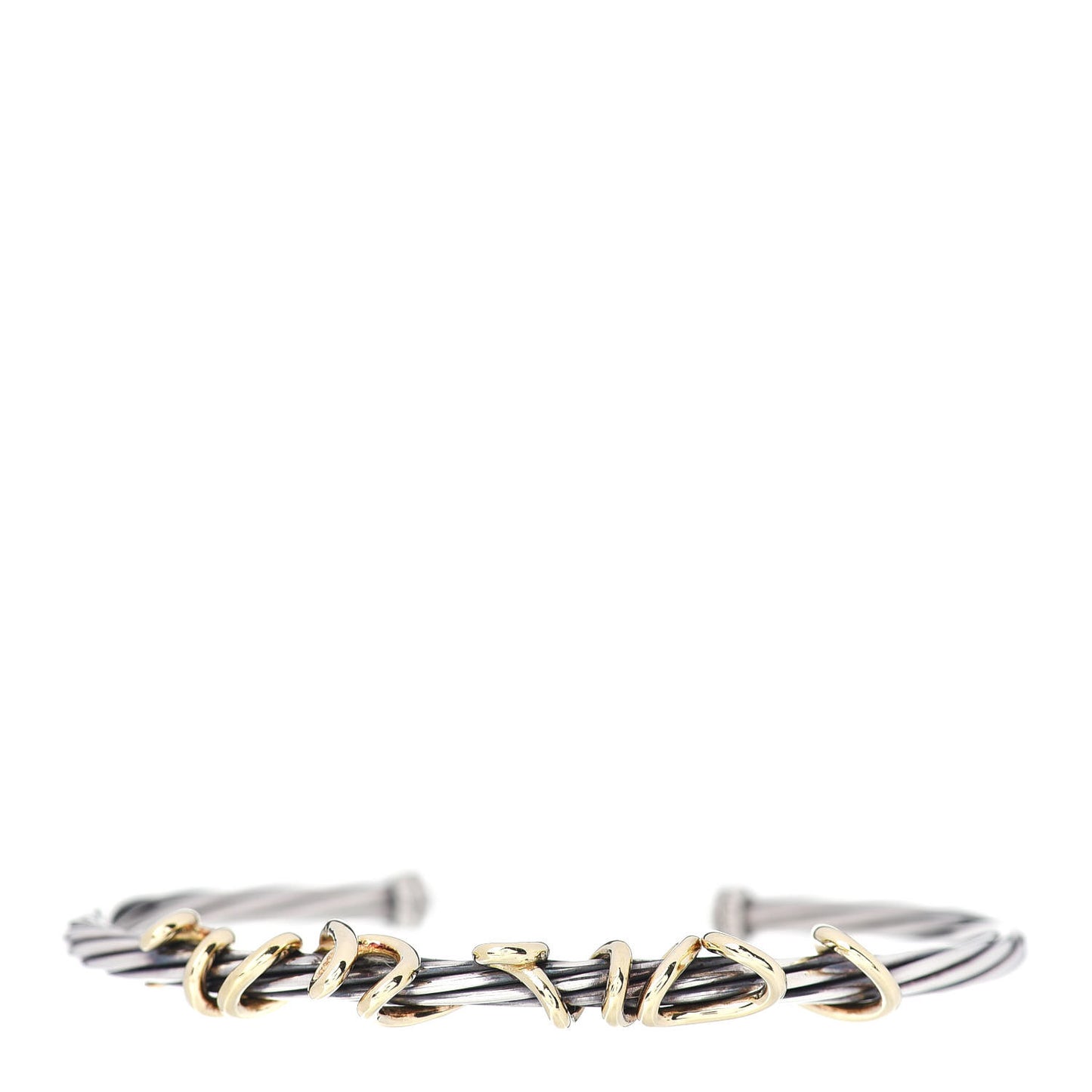 Sterling Silver 14K Yellow Gold DY Whispers I Love You Bracelet