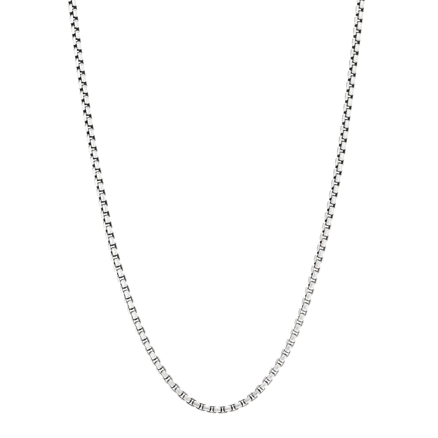 Sterling Silver 14K Yellow Gold 2.7mm Small Box Chain Necklace 18"