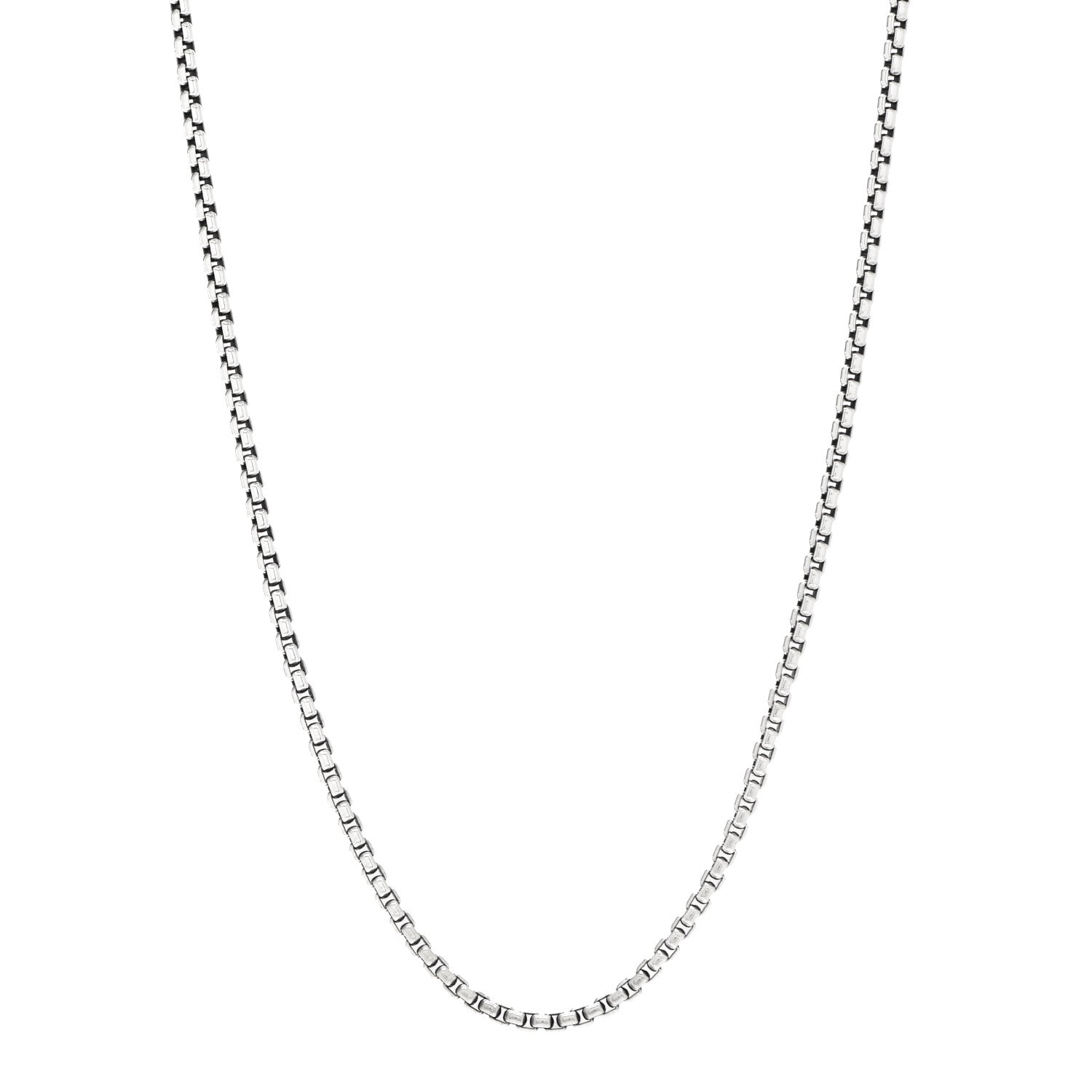 David Yurman Sterling Silver 14K Yellow Gold 2.7mm Small Box Chain Necklace 18" 1 of 5