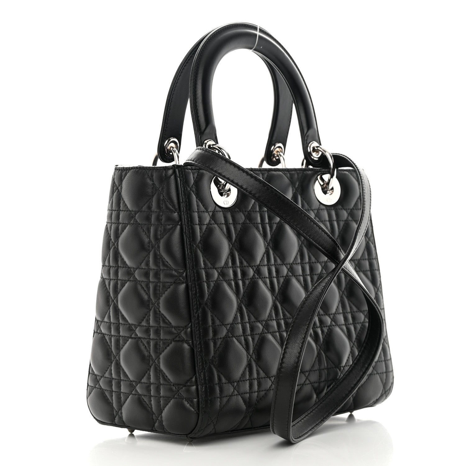 Christian Dior Lambskin Cannage Medium Lady Dior Black 3 of 14