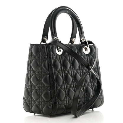 Christian Dior Lambskin Cannage Medium Lady Dior Black 3 of 14
