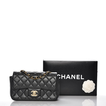Chanel Caviar Quilted Mini Rectangular Flap Dark Charcoal 8 of 8