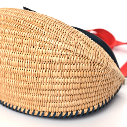 Hermes Swift Wicker Picnic Fishing Bag Bleu de Prusse 8 of 9