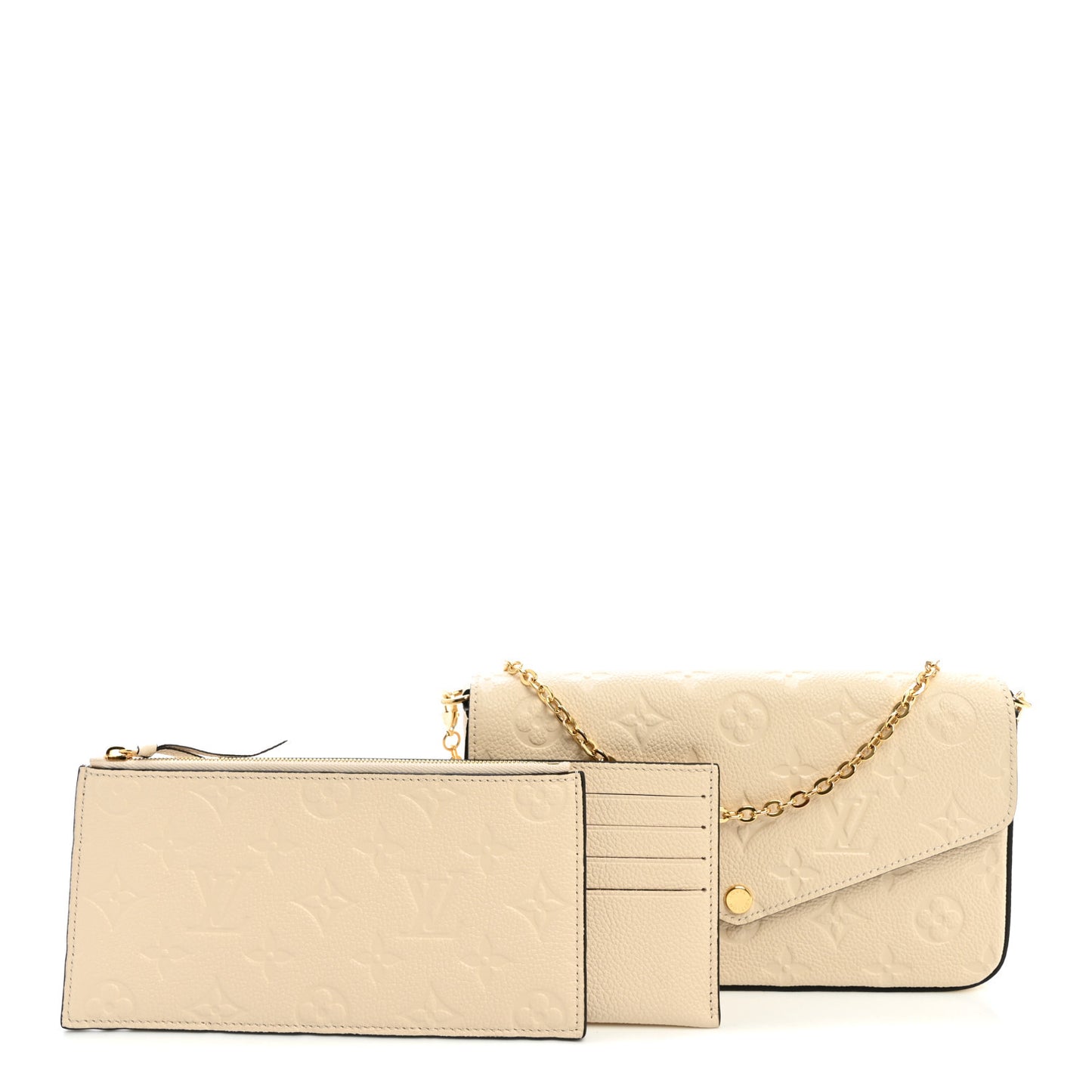 Empreinte Pochette Felicie Chain Wallet Cream