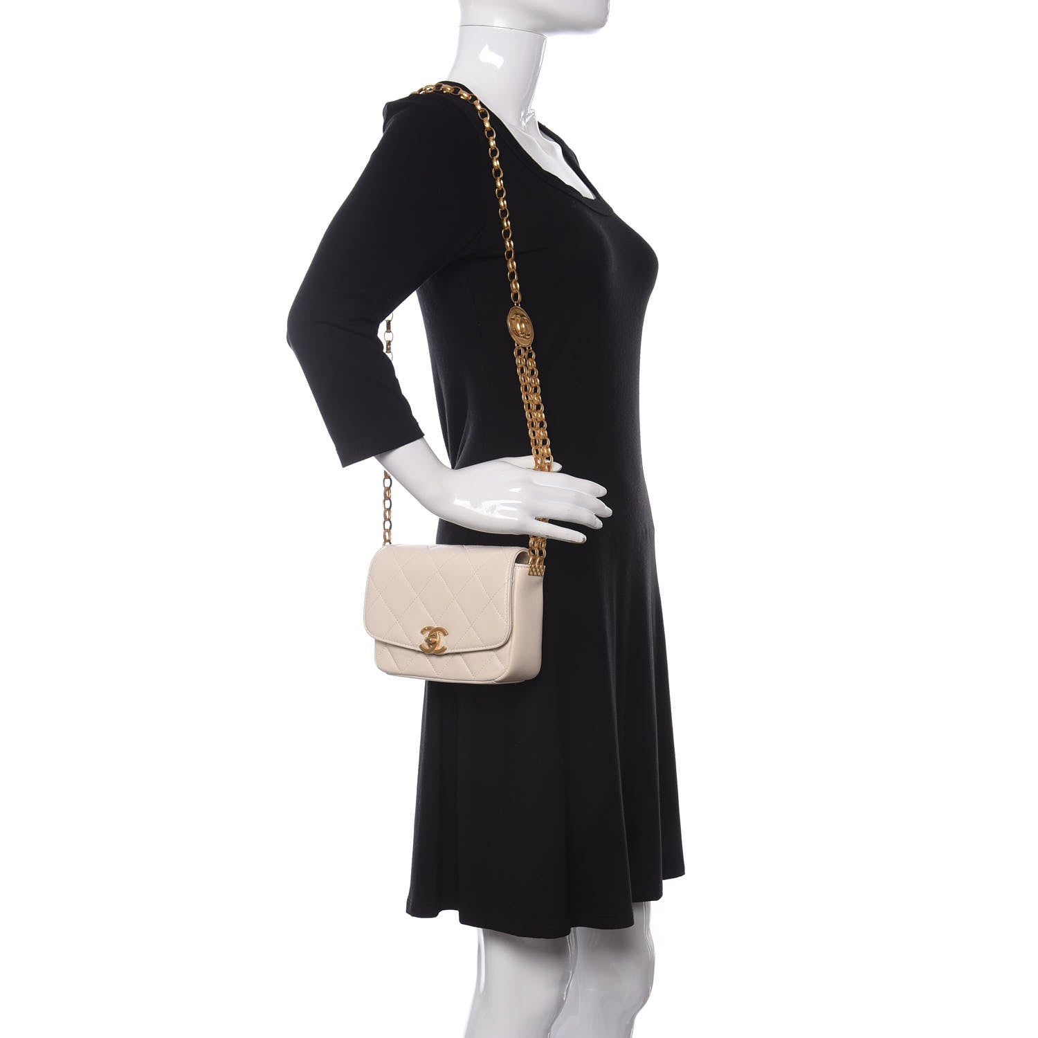 Chanel Lambskin Quilted Small CC Coin Flap Bag Ivory 2 of 11