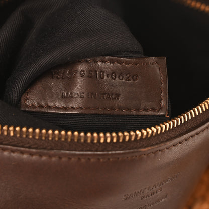 Saint Laurent Raffia Calfskin Small Panier Tote Naturale Nut 7 of 10