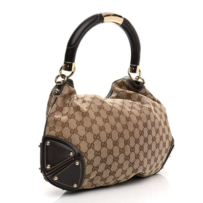 Gucci Monogram Medium Indy Top Handle Hobo Dark Brown 3 of 11