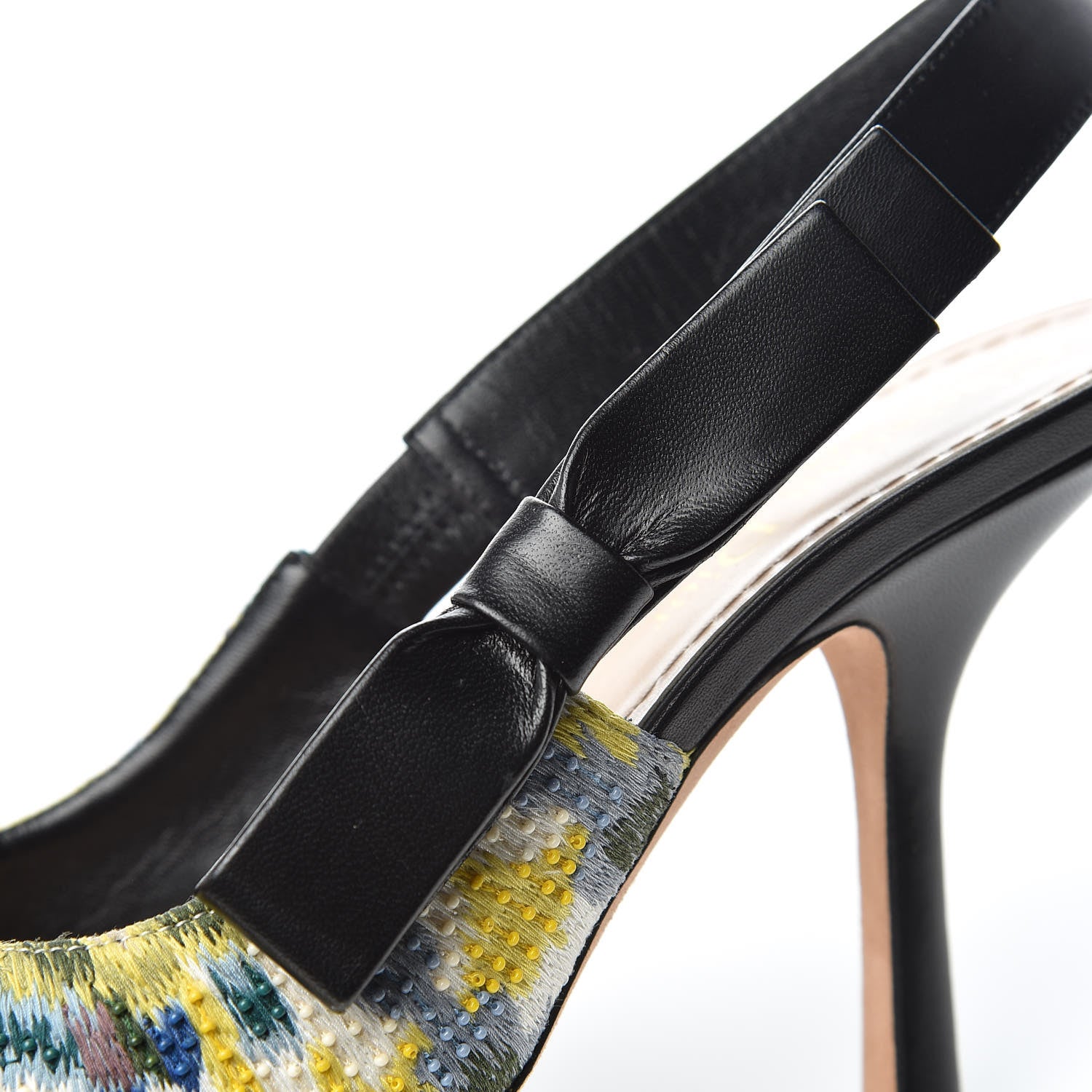Christian Dior Lambskin Embroidered KaleiDiorscope Sweet-D Slingback Pumps 39 Dusty Jade 11 of 13
