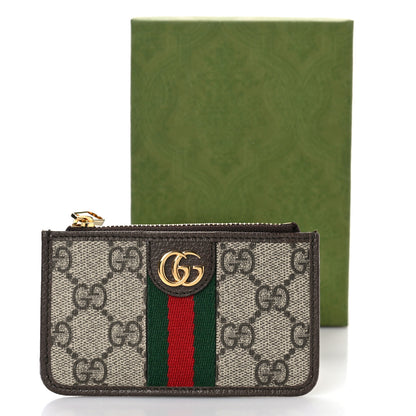 Gucci GG Supreme Monogram Web Ophidia Zip Card Case Brown 9 of 9