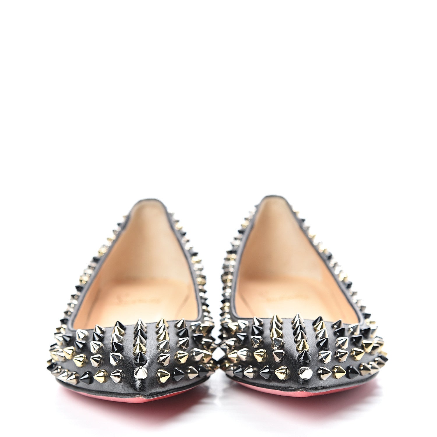 Christian Louboutin Nappa Pigalle Spikes Flats 36 Black 2 of 8