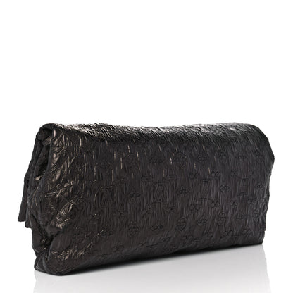 Louis Vuitton Jacquard Quilted Monogram Limelight Clutch GM Black 4 of 9