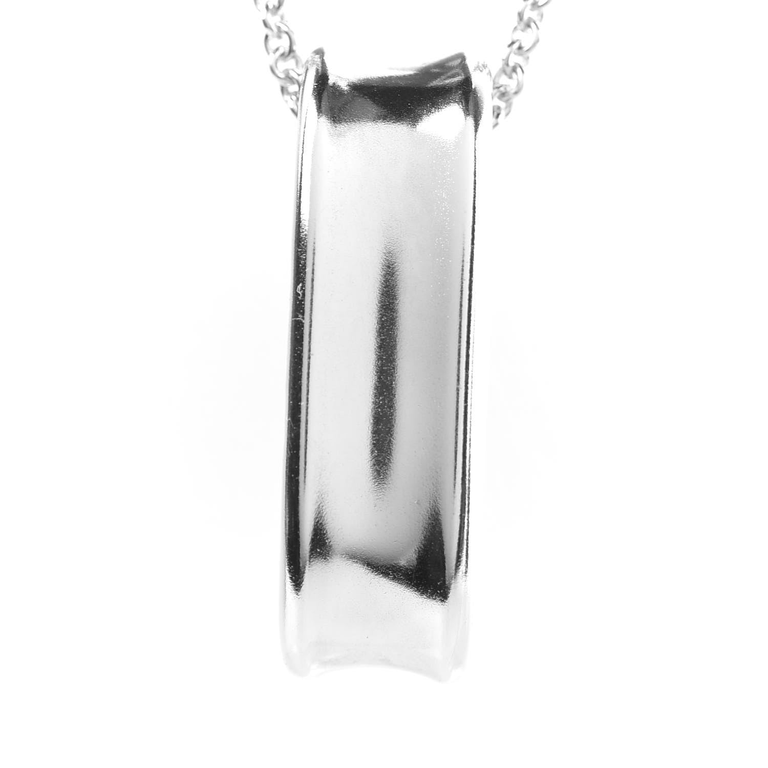 Tiffany Sterling Silver 1837 Oval Loop Pendant Necklace 5 of 8