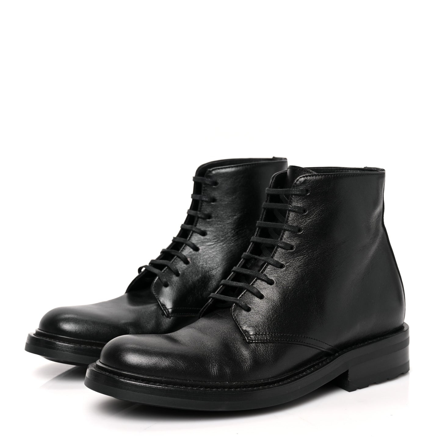 Kangaroo Calfskin Womens Army 20 Lace Up Booties 36 Black
