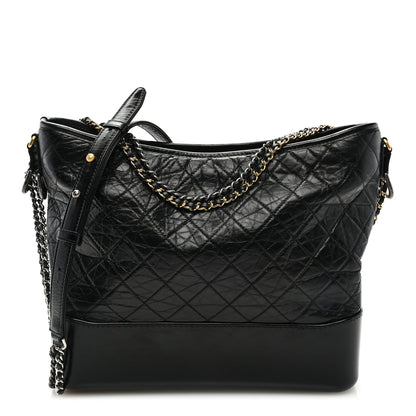 Chanel Aged Calfskin Quilted Large Gabrielle Hobo Black 1 of 9