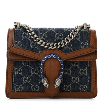 Gucci New Denim GG Monogram Dollar Calfskin Enamel Mini Dionysus Shoulder Bag Blue Tea Cuir Epilog Electric Blue 1 of 10