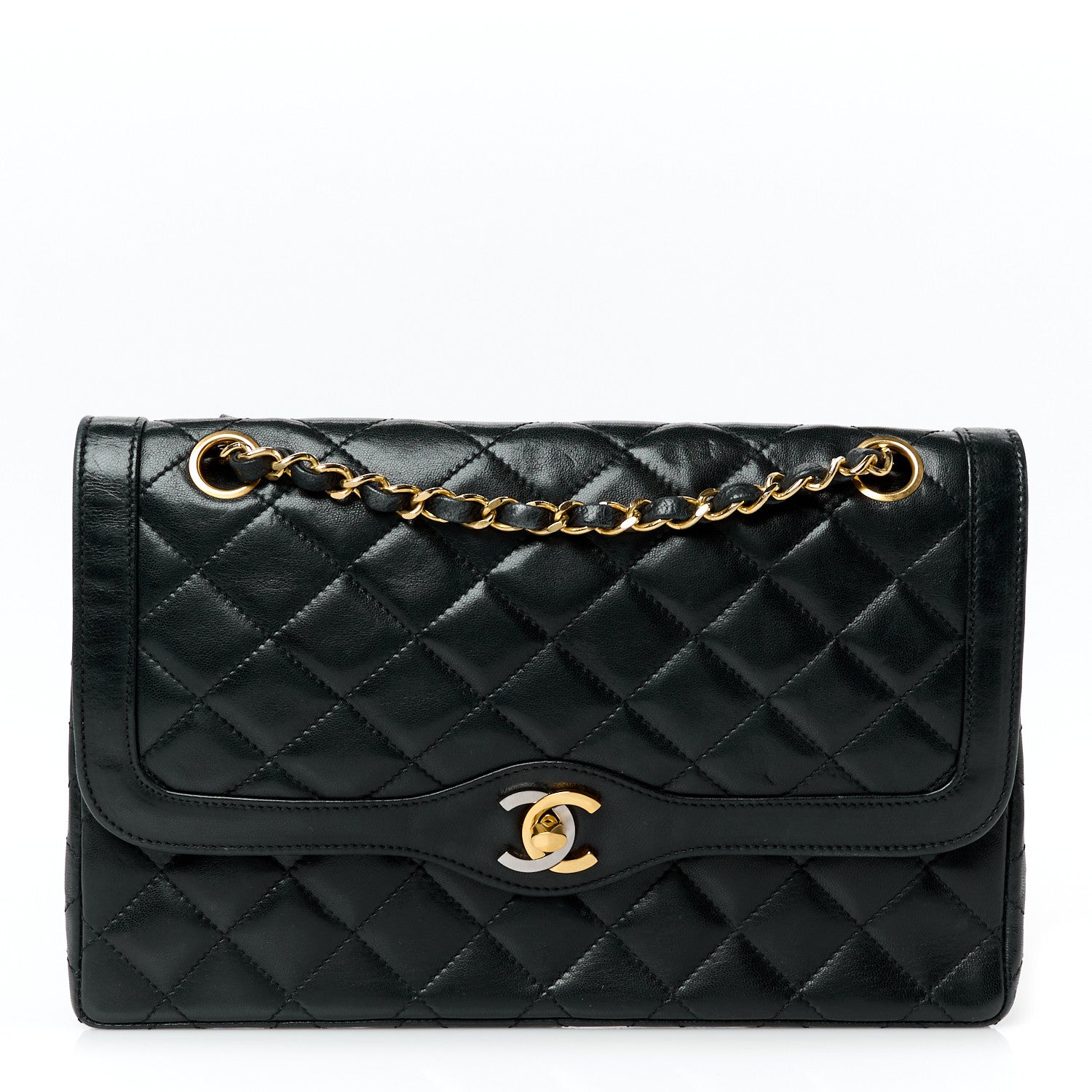 Chanel Lambskin Quilted Medium Double Flap Bag Black 1 of 12
