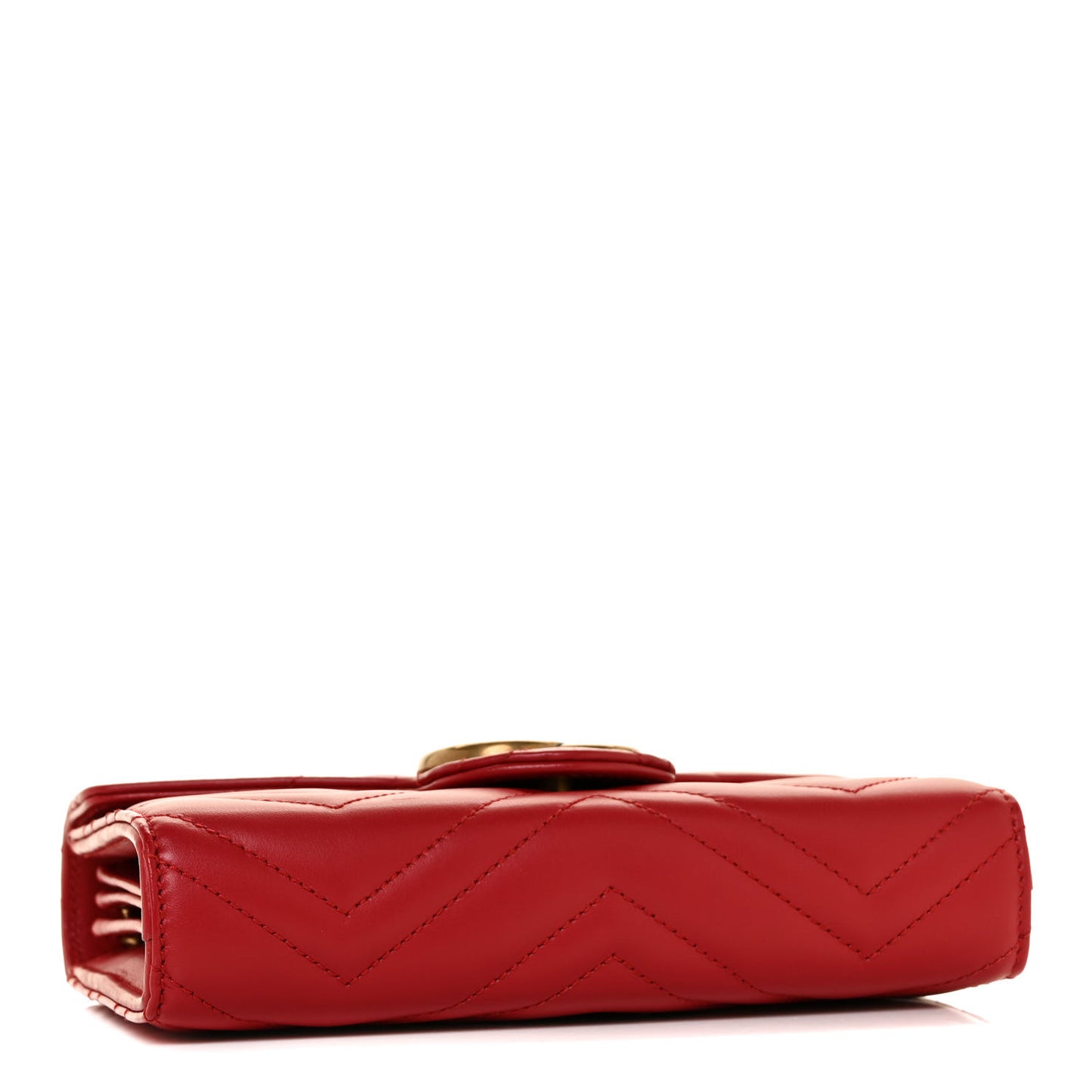 Calfskin Matelasse GG Marmont Chain Wallet Hibiscus Red