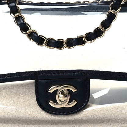 Chanel Lambskin PVC Sand By The Sea Flap With Pearl Strap Black 7 of 10