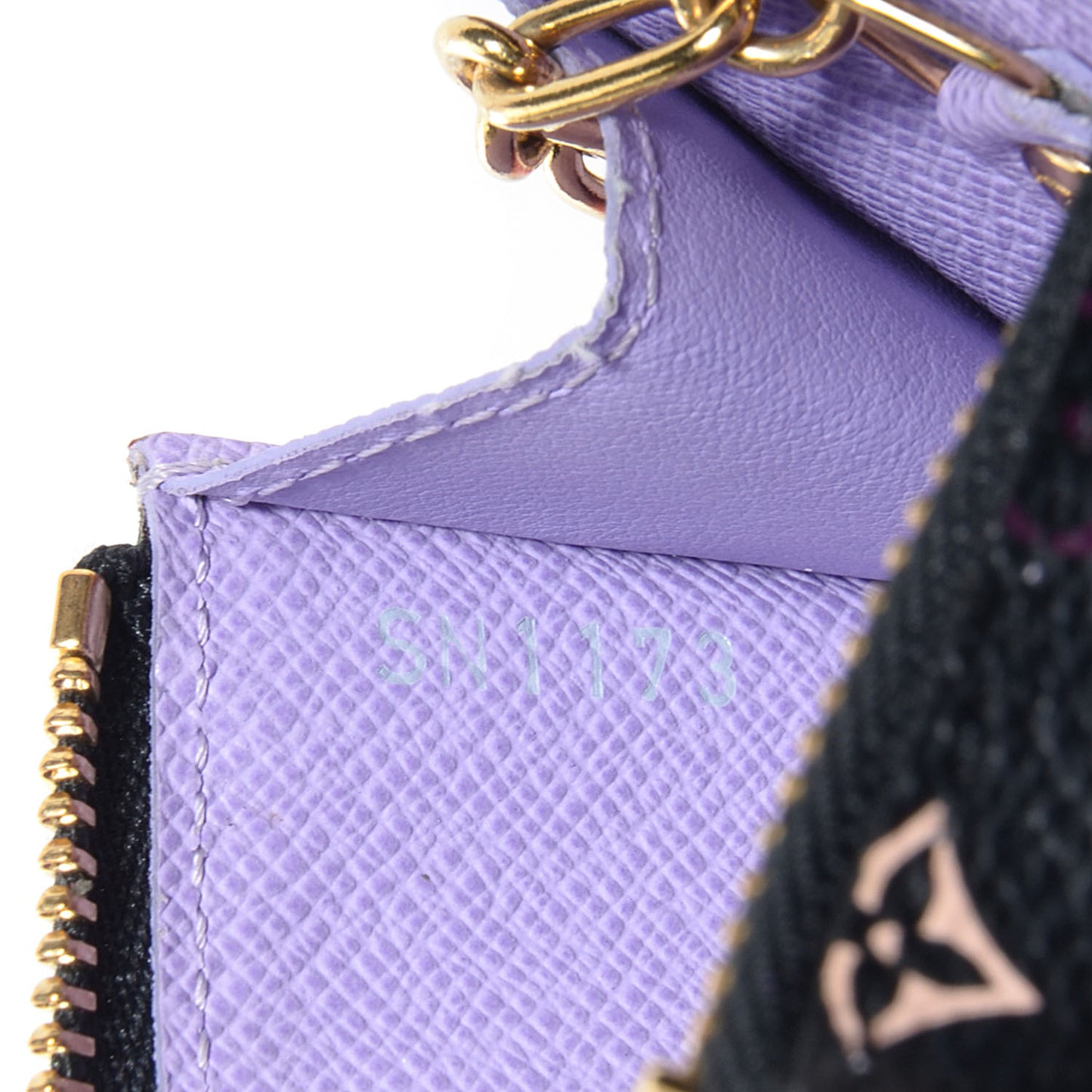 Monogram Multicolor Key Pouch Black Violet