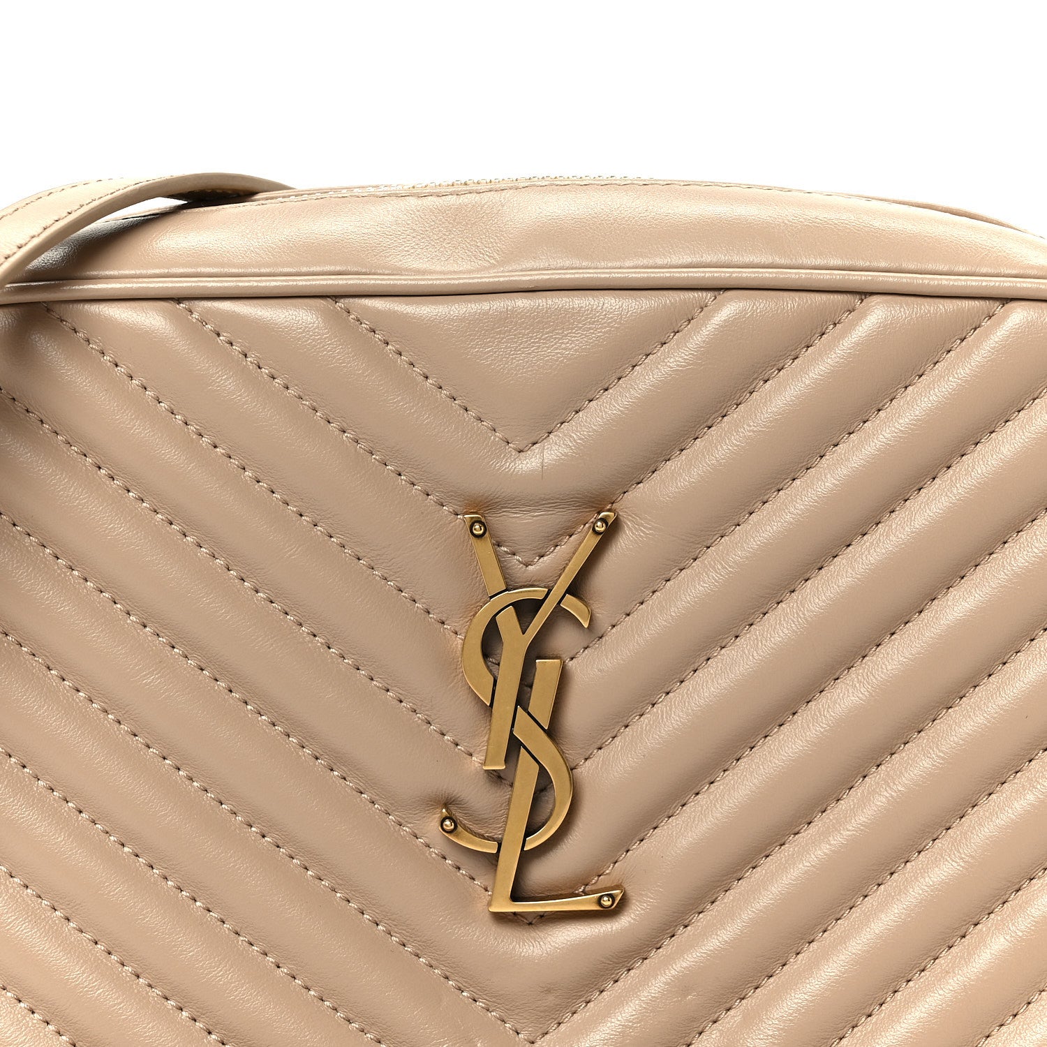 Saint Laurent Calfskin Matelasse Monogram Lou Camera Bag Nude Powder 8 of 11