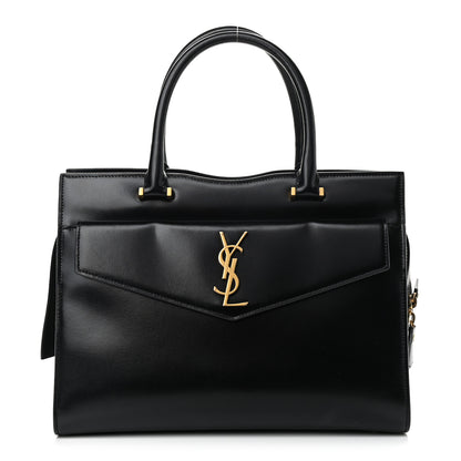 Saint Laurent Shiny Calfskin Medium Uptown Tote Black 1 of 12