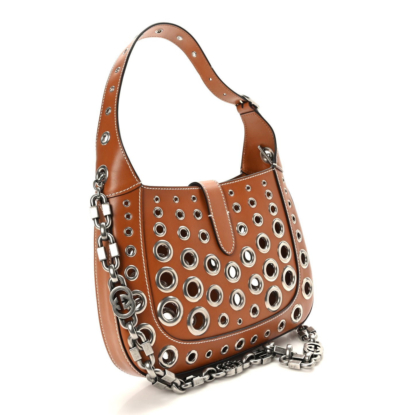 Calfskin Ha Ha Ha Jackie 1961 Eyelet Hobo Cuir