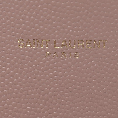 Saint Laurent Grain De Poudre Matelasse Chevron Monogram Wallet Pale Pink 6 of 12