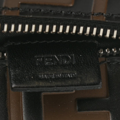 Fendi Calfskin FF 1974 Embossed Pyramid Pouch Maya Black 6 of 7