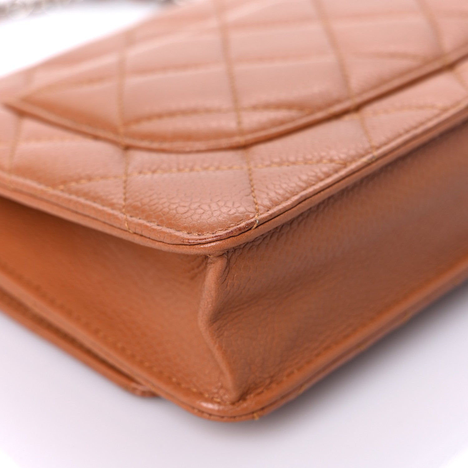 Chanel Caviar Quilted Wallet On Chain WOC Light Brown 11 of 13